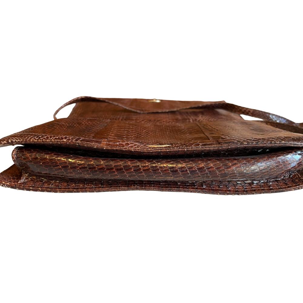 Vintage 60s Lizard Rectangular Convertible Shoulder Bag - Picture 5 of 11